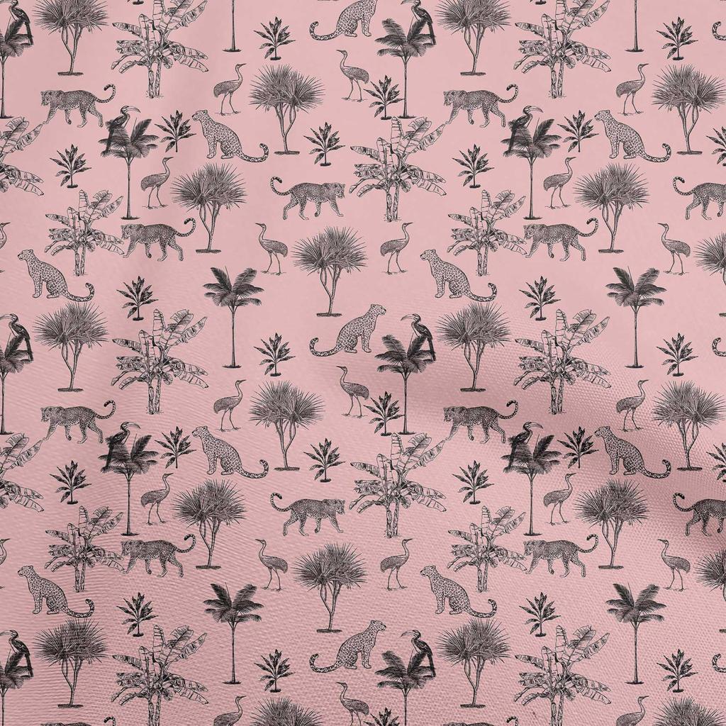 oneOone Cotton Poplin Brown Fabric Tropical Leaf Diy Clothing Quilting Fabric Print Fabric By Yard 42 Inch