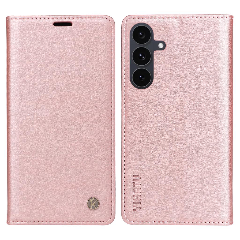 For Samsung Galaxy S25 FE Phone Cases YIKATU Magnetic Closure PU Leather Mobile Cover