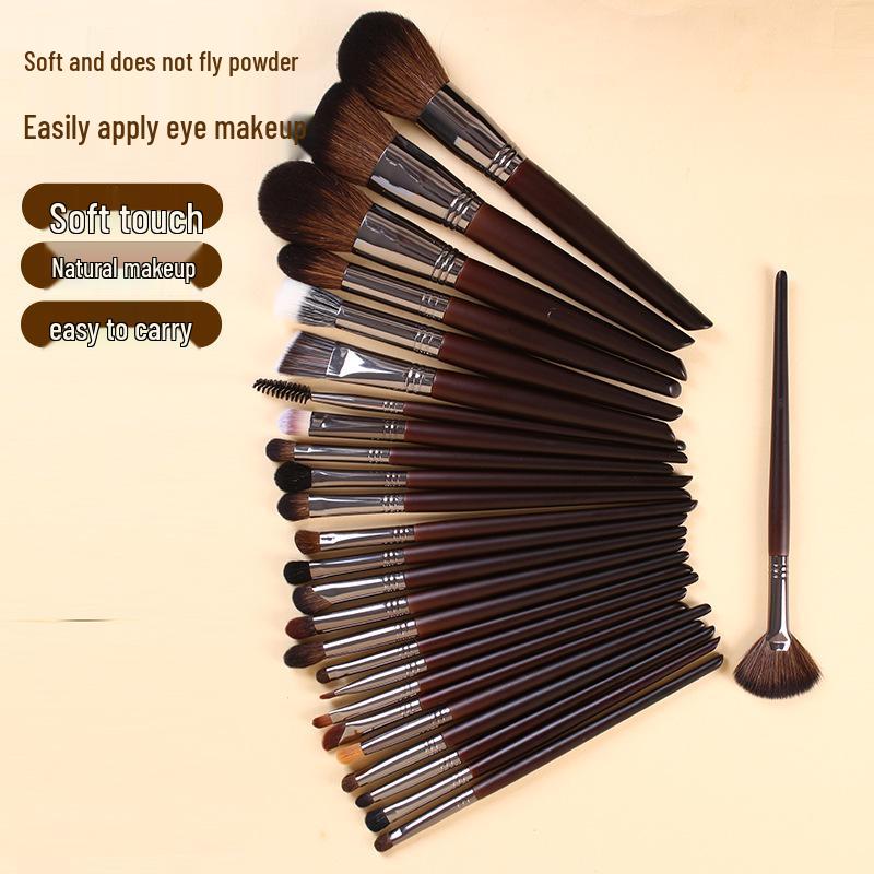 26-Piece Professional Makeup Brush Set - Animal Hair Brushes for Makeup Artists