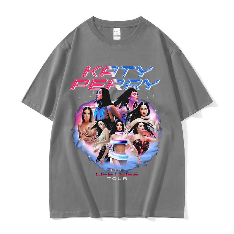 Katy Perry The Lifetimes Tour 2025 Graphic T Shirts Unisex Women Vintage Fashion High Quality Tshirt Aesthetic Short Sleeve Tshirt