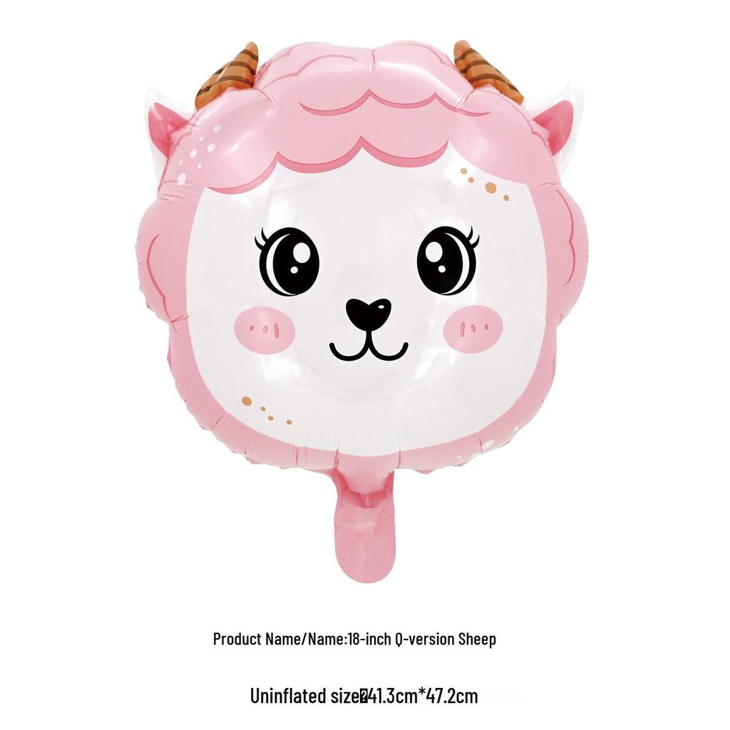 18" New Q Version Kids' Cartoon Animal Foil Balloon for Birthday Decorations