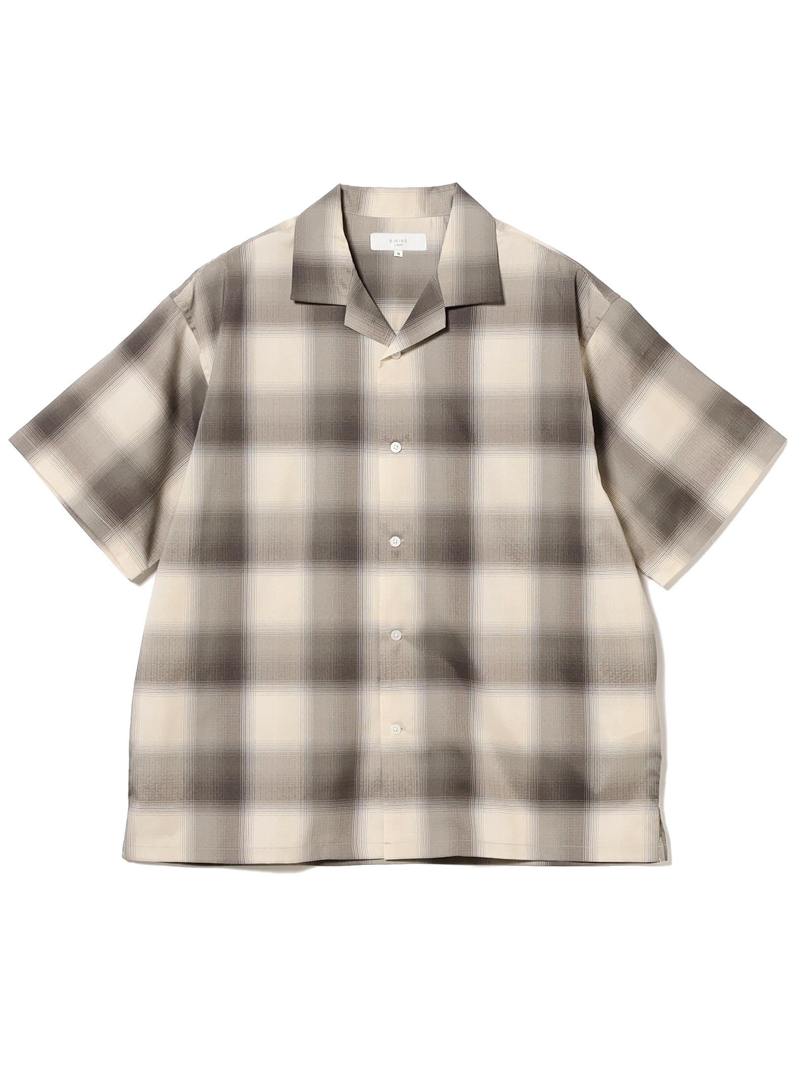 

В:MING LIFE STORE от BEAMS Мужская рубашка с коротким рукавом из полиэстера рипстоп, серая, размер S