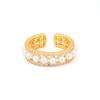 Shertz Pearl Cubic Layered Three-Line Ring