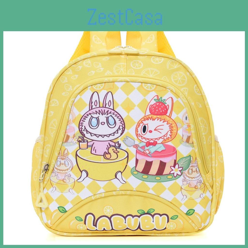 Kid Stylish Cartoon Backpack With Durable Fabric Colorful Pattern Zipper Closure