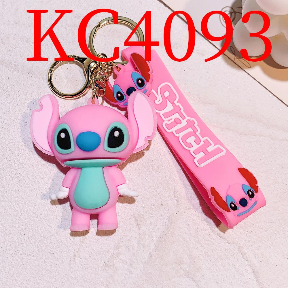 Creativity Cartoon Anime Keychain Stitch Donald Duck Minnie Mickey Pooh Bear Car Pendant Children Backpack Decoration Gift