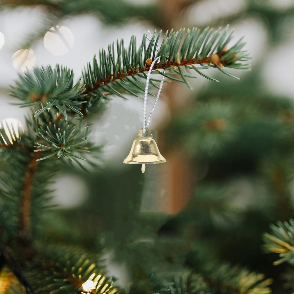 10Pcs Golden Small Bells Metal Xmas Decorations Musical Christmas Tree Ornaments Jingle Bells Pendant DIY Crafts
