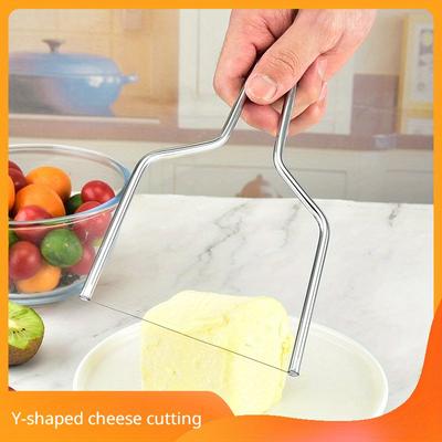1pcs Stainless Steel Cheese & Butter Slicer - Durable, Non-Slip Kitchen Tool for Perfect Slices Cheese Slicer