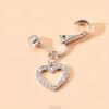 Elegant Heart-Shaped Belly Button Ring Clip No Piercing Required with Cubic Zirconia Deal for Weddings & Daily Wear Jewelry