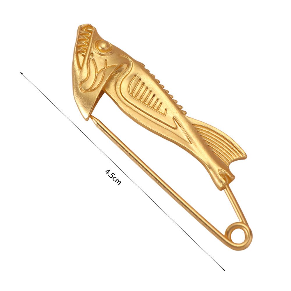 Jewelry Piranha Shape Brooch Exquisite Fish Bone Pin Fashion Fish Head Pin Daily Wear