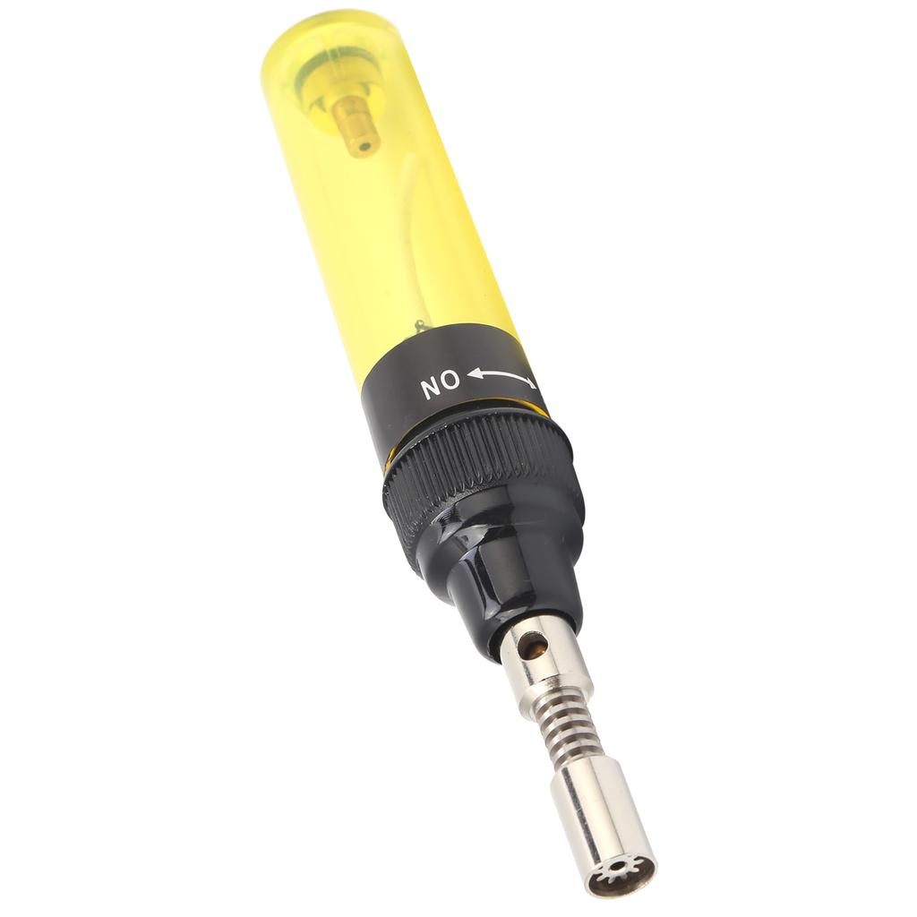Gas Soldering Iron Pen Refillable Pure Butane Gas Solder Handheld Tool 8ML VA 100Transparent Yellow