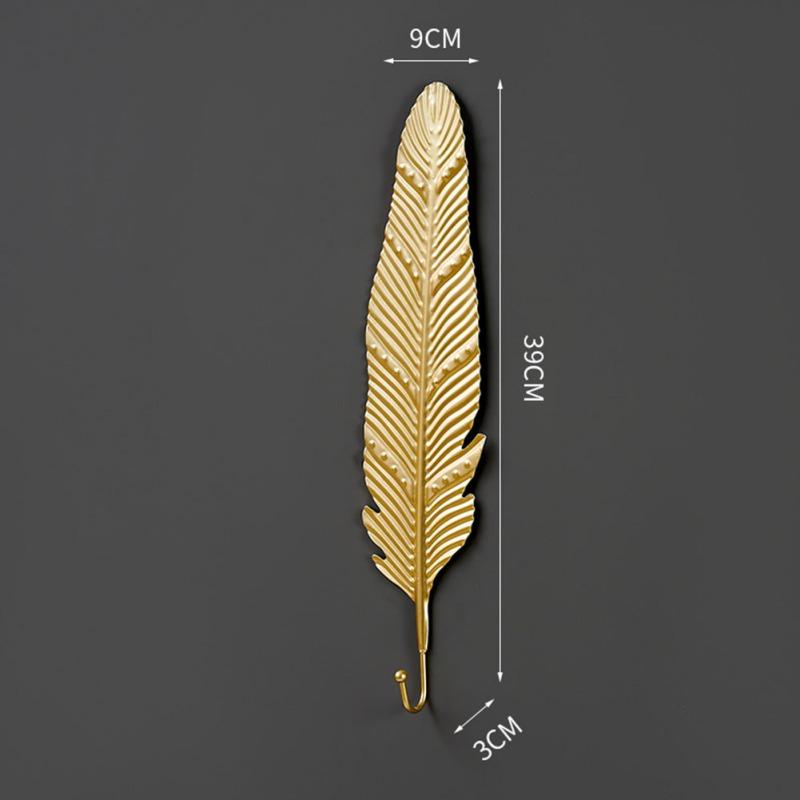 Gold Leaf Shape Metal Hooks Wall Hanger Hanging Storage Rack For Towel Clothes Home Bathroom Decoration Organizer