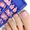 100pcs Fake Toenail Natural Solid Color Press On Toe Foot Full Cover Square Nails Art Tips Fast Wearable Nail Manicure Tool