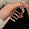 Opening Ring Elegant Rose Pink Shining Dazzling Stackable Women's Jewelry Gift