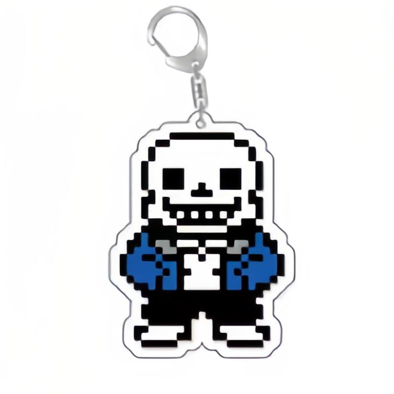 Juego Undertale Pixel llavero Cosplay Sans Flowey Papyrus Asriel colgante coche llavero bolsa accesorios dibujos animados regalo 55mm