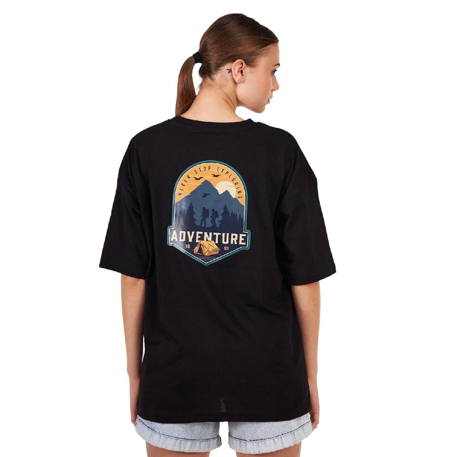 

Женская уличная футболка большого размера с принтом на спине и груди, реклама S