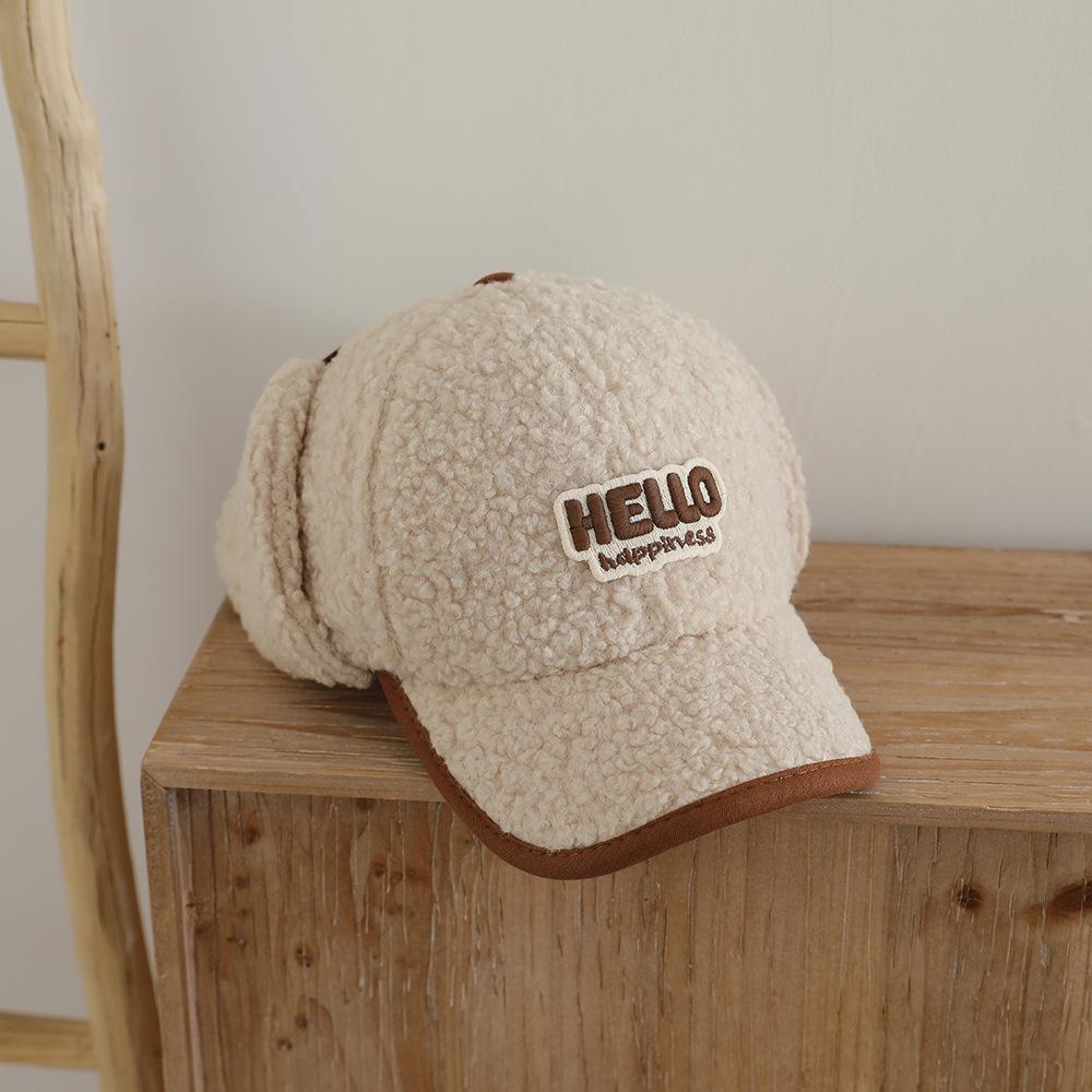 Kids' Fleece Bear Earmuff Hat - Unisex Baseball Cap for Autumn/Winter