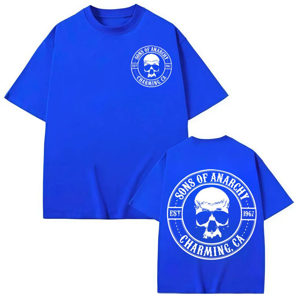 TV Play Sons of Anarchy Print T Shirt Men Women Clothing Gothic Fashion Short Sleeve T-shirts Casual Loose Cotton T-shirt