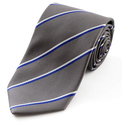 Gravata da marca MICHIKO LONDON feita no Japão, padrão listrado de seda jacquard [MICHIKO LONDON] (Padrão C Cinza)