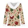 Women's Casual Fashion Long Sleeve Christmas Printed Flannel Collar Top