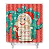 Christmas Waterproof Shower Curtain Four-Piece Floor Mat Combination Set Household Door Mat Bedroom Living Room Carpet