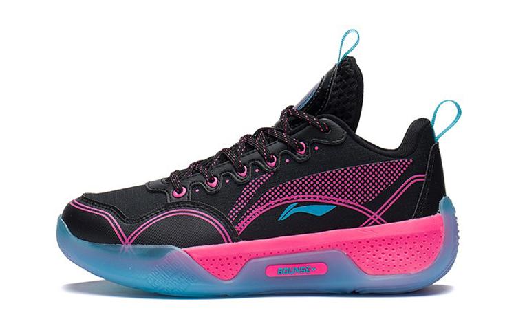 Li Ning YOUNG Yushuai Низкие Устойчивые к Скольжению Амортизирующие Износостойкие Низкие Детские Баскетбольные Кроссовки Черно-Розовые YKBS058-1 41