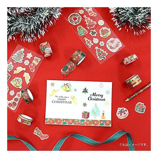 Kamiiso Made in Japan Washi Masking Tape Bi-MONDE Christmas 15mm width 7m 3-Piece Set A