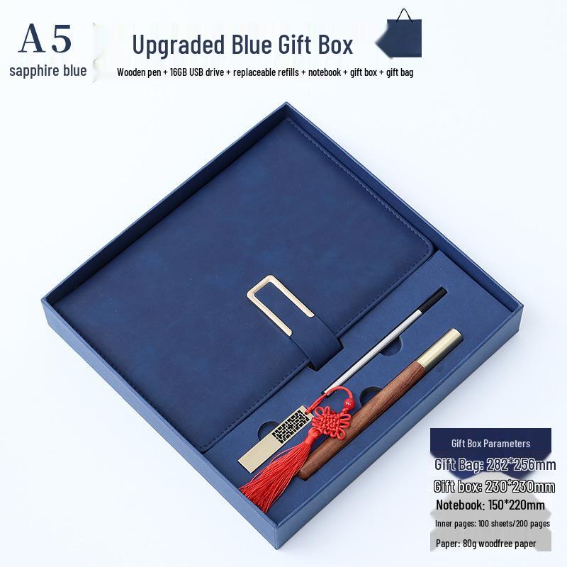 Custom Logo A5 Business Diary Gift Set: Employee Souvenir Notebook in Gift Box