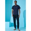 Marineblaues, kurzärmliges Herren-Pyjama-Set mit Urban-Print