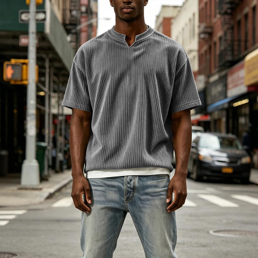Men's Casual Two-Layer Short Sleeve T-Shirt - Fashionable Look Top for Summer Everyday Wear - Slim Fit Basic Tee for Men