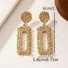 Medieval Zinc Alloy Square Relief Heavy Industry Earrings Retro Exaggerated, Geometric Court Style Earrings