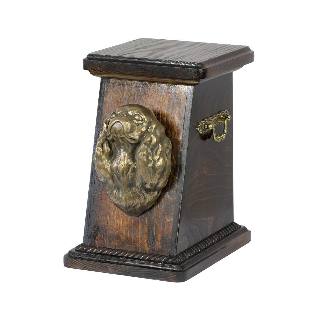 Cavalier King Charles Spaniel I - Urn for Dog Ashes, Elegant Urn with a Statue, Commemorative Urn with a Bust of a Dog by Art-Dog Brand