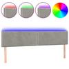 VidaXL Tête de Lit à LED Meuble de Chambre à Coucher Accessoire de Lit Double Tête de Cadre de Lit Intérieur Gris Clair 3121532