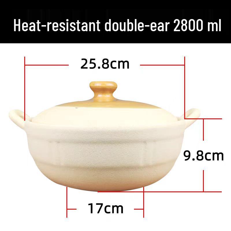 High-Temperature Resistant Unglazed Single-Handle Earthenware Clay Pot for Rice and Noodles