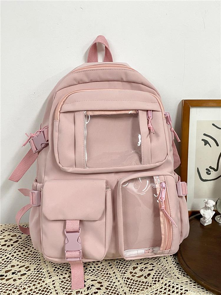 Sac à dos Campus Dessin Animé Transparent: Grande Capacité & Design Mignon pour Étudiants