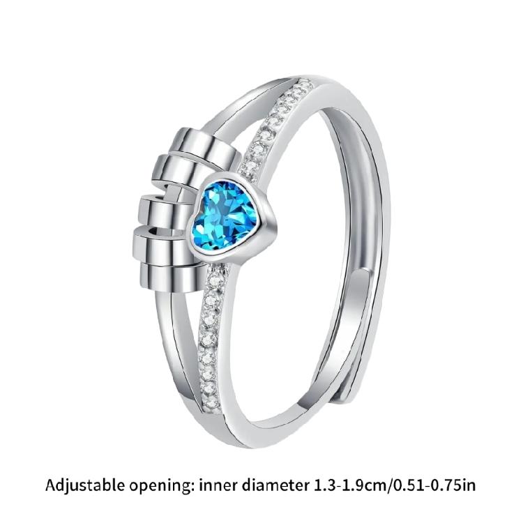 Fashionable 2 in 1 Adjustable Sturdy Brass Rings pORTABLE for Stress Relief with Heart and Rotating Bead Designs