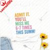 Admit It Youll Miss Me  Times This Summer Teacher TShirt Graphic Tshirts Yk Top Vintage Clothes Oversized T Shirt Harajuku