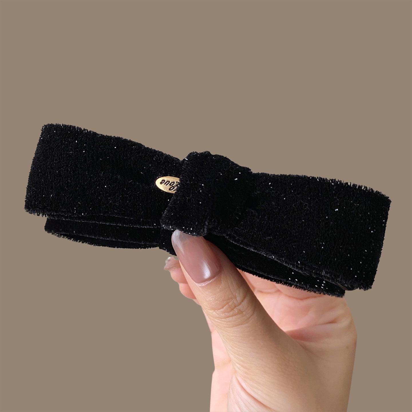 Korean Retro Velvet Bow Banana Clip for Women - High Ponytail Fixation