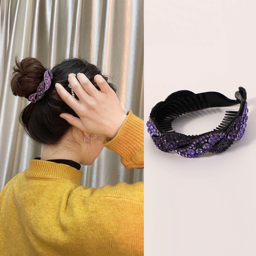 Barrettes Rhinestone Women Hair Claws Hairpin Leaves Shape Headwear