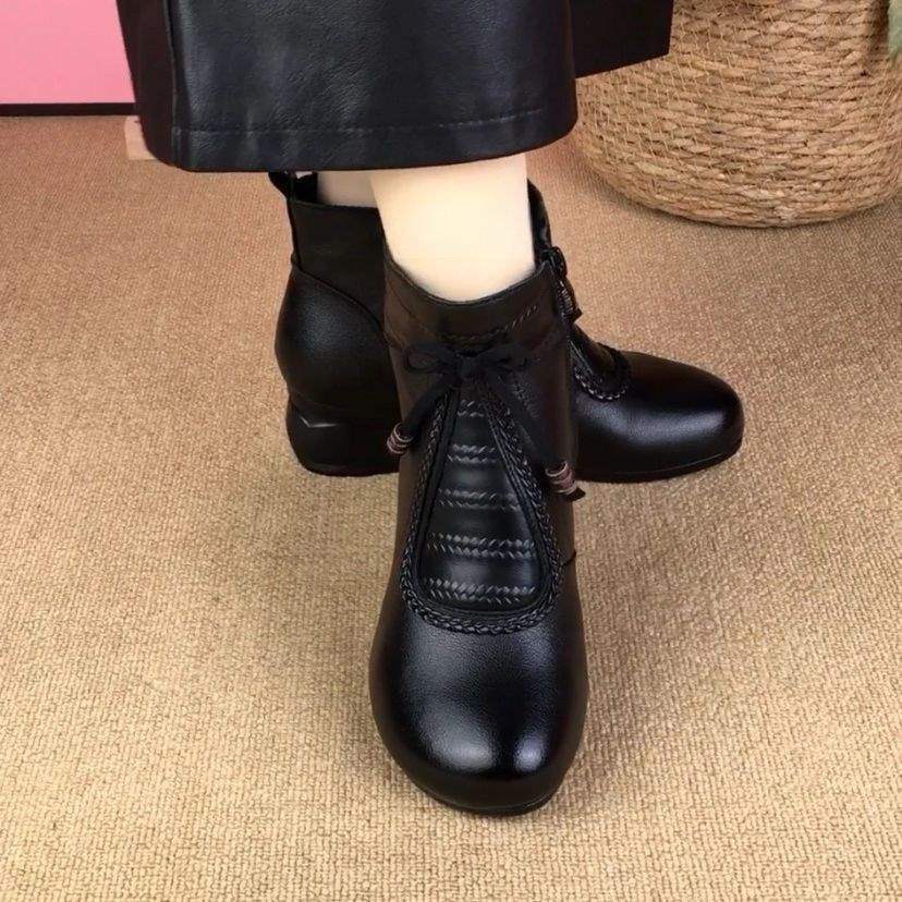 2025 new autumn and winter velvet warm versatile foreign style low heel dancing women single shoes cotton shoes warm