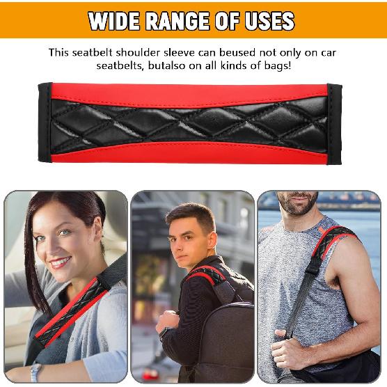 2PCS Car Seat Belt Cover Pad,Soft Leather Seatbelt Covers for Car,Seatbelt Shoulder Strap Protector,Vehicle Shoulder Pad Cushions,Universal Auto Safe