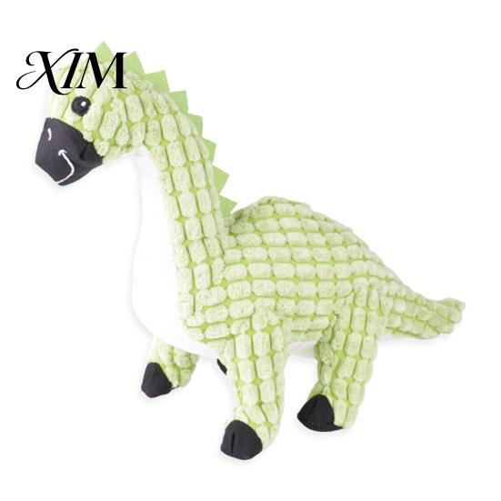 Safe Soft Gum Friendly Toys Dinosaur Plush Dog Toy, Built-in Sound Device, Teething Cleaning Durable Wear Resistant Pet Toy Chew Puppy Interactive