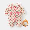 Baby Girl Fleece-Lined Lambswool Onesie: Autumn & Winter Warm Outerwear