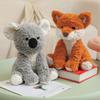 25cm Sitting Cartoon Animal Plush Toy Stuffed Lamb Pig Fox Sloth Cow Elephant Elk Soft Plushie Companion Gift