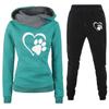 Spring and Autumn Winter Casual Sportswear Set with Love Letter Printed Women's Hoodie and Sweatshirt Set Trendy