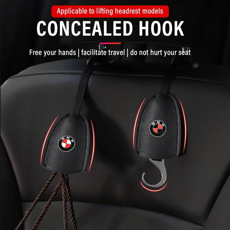 Car Seat Back Hook Retractable Headrest Hanger Car Storage Accessories For BMW 50th kith X5 X6 G05 G06 F15 F16 E70 E71 E53 E72