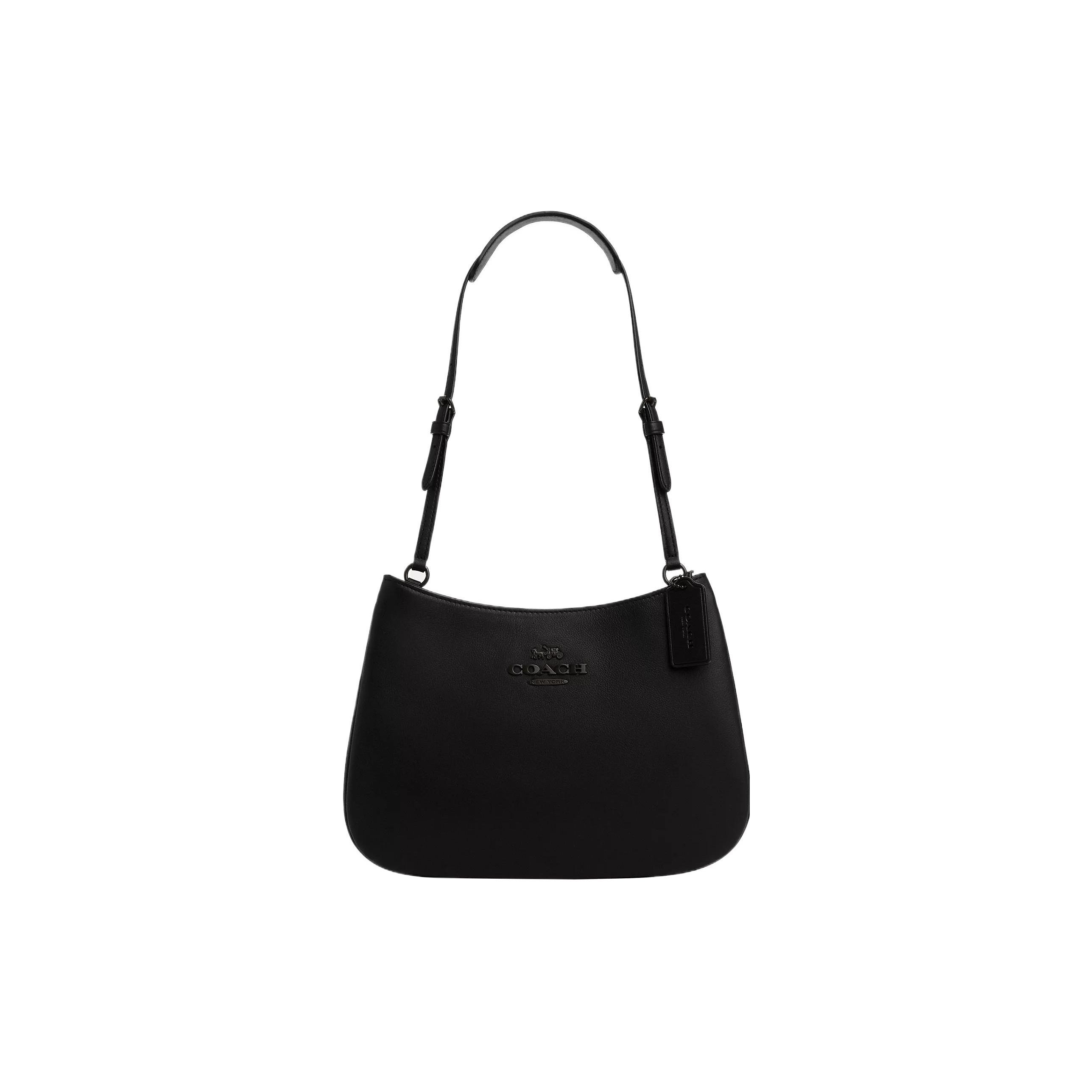 Coach Penelope Shoulder Bag Smooth Leather Black Adjustable Strap CP101-JIBLK Basic Set (Bag+Dust Bag)