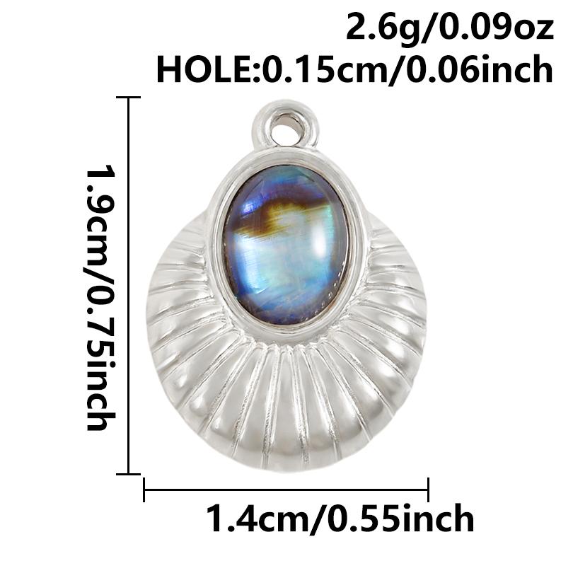 2pcs Sea Accessories Abalone Shell Pendant Love Heart Sun Oval Geometric Stainless Steel Oil Dripping Charms For Jewelry Making