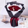 Lussuoso Bouquet di Rose Rosse in Broccato - Regalo di Matrimonio Artificiale per Foto di Fidanzamento o Migliore Amica