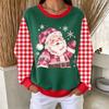 Women's Festive Christmas Print Crewneck Pullover Sweatshirt for Holiday Casual Wear