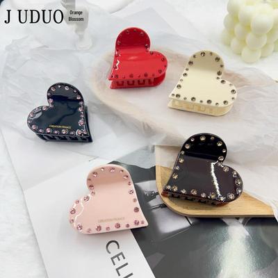 Judydoll Heart Claw Clip: High-End Rhinestone Valentine's Hair Accessory